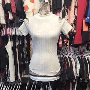 White Women's Short Sleeve Top